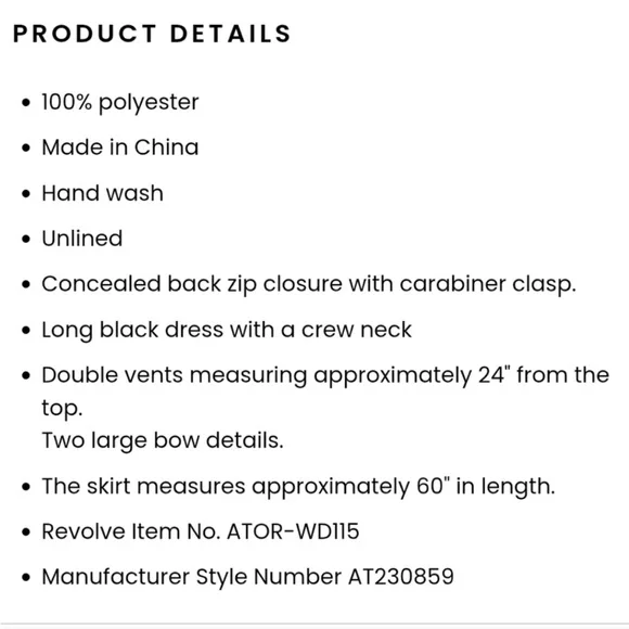 Atoir Reformation Jana Bow Dress Size 6 Slit Black and Cream Black Tie Formal - Picture 5 of 14